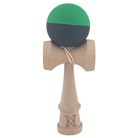 Kendama X Originala, Profesionala, Vivimall, 18 cm, din Lemn, Verde/Negru - vivimall.ro