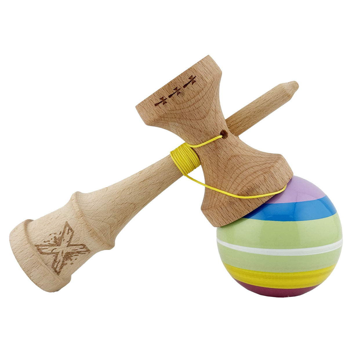 Kendama X SPECTRUM Originala, Profesionala, Vivimall, Big Cups V2, Super Sticky Legendary Cupe Mari, Rulment Metalic cu Ata 55 cm, Multicolor