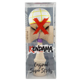 Kendama X Originala, Profesionala, Flippy, Big Cups V2, Model Glob Super Sticky Legendary Cupe Mari, Rulment Metalic cu Ata 55 cm, Alb/Galben/Rosu - vivimall.ro