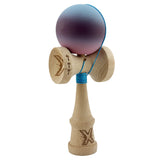 Kendama X Originala, Profesionala, Flippy, Big Cups V2, Rubber Grip cu Cupe Mari, Rulment Metalic cu Ata 55 cm,-Gradient Albastru/Mov/Roz - vivimall.ro