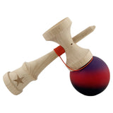 Kendama X Originala, Profesionala, Flippy, Big Cups V2, Rubber Grip cu Cupe Mari, Rulment Metalic cu Ata 55 cm,-Mov/Rosu/Negru - vivimall.ro
