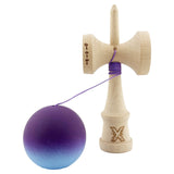 Kendama X Originala, Profesionala, Flippy, Big Cups V2, Rubber Grip cu Cupe Mari, Rulment Metalic cu Ata 55 cm, Violet/Albastru - vivimall.ro