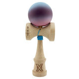 Kendama X Originala, Profesionala, Flippy, Big Cups V2, Rubber Grip cu Cupe Mari, Rulment Metalic cu Ata 55 cm,-Gradient Albastru/Mov/Roz - vivimall.ro