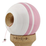 Kendama X Originala, Profesionala, Vivimall, Big Cups V2, Super Sticky cu Cupe Mari, din lemn 18 cm, Rulment Metalic cu Ata 55 cm, Roz/Alb - vivimall.ro