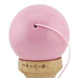 Kendama X Originala, Profesionala, Flippy, Big Cups V2, Super Sticky cu Cupe Mari, din lemn 18 cm, Rulment Metalic cu Ata 55 cm, Roz/Alb - vivimall.ro