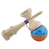 Kendama X Originala, Profesionala, Vivimall, Big Cups V2, Super Sticky, Rulment Metalic cu Ata 55 cm, Albastru/Portocaliu - vivimall.ro