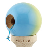 Kendama X Originala, Profesionala, Vivimall, Big Cups V2, Super Sticky, Rulment Metalic cu Ata 55 cm, Galben/Verde/ albastru - vivimall.ro