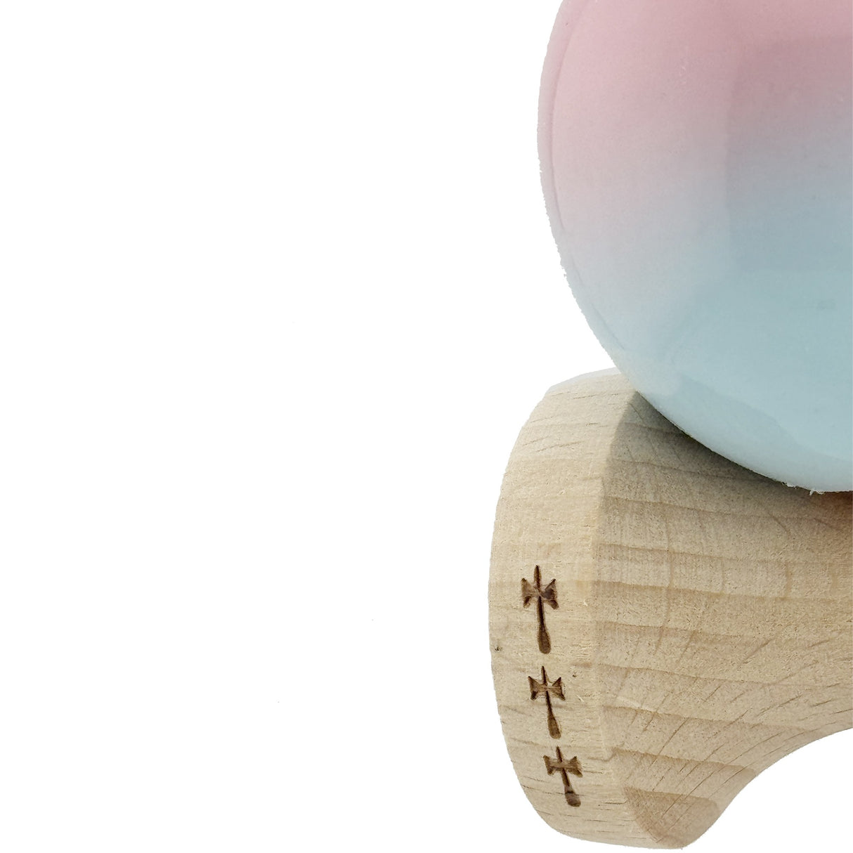 Kendama X Originala, Profesionala, Vivimall, Big Cups V2, Super Sticky Cupe Mari, Rulment Metalic cu Ata 55 cm,Roz/Verde - vivimall.ro