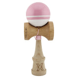 Kendama X Originala, Profesionala, Vivimall, Big Cups V2, Super Sticky cu Cupe Mari, din lemn 18 cm, Rulment Metalic cu Ata 55 cm, Roz/Alb - vivimall.ro