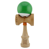Kendama X Originala, Profesionala, Flippy, Big Cups V2, Super Sticky cu Cupe Mari, din lemn 18 cm, Rulment Metalic cu Ata 55 cm, Verde/Alb - vivimall.ro