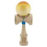 Kendama X Originala, Profesionala, Vivimall, Big Cups V2, Super Sticky, Rulment Metalic cu Ata 55 cm, Protocaliu/Galben/Alb - vivimall.ro