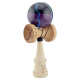 Kendama X Originala, Profesionala, Vivimall, Big Cups V2, Super Sticky cu Cupe Mari, Rulment Metalic, din lemn 18 cm, Ata 55 cm, Negru/Mov - vivimall.ro