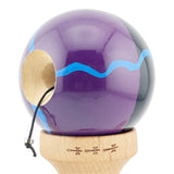 Kendama X Originala, Profesionala, Vivimall, Big Cups V2, Super Sticky cu Cupe Mari, Rulment Metalic, din lemn 18 cm, Ata 55 cm, Negru/Mov