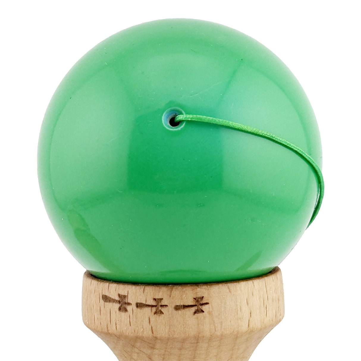 Kendama X Originala, Profesionala, Vivimall, Big Cups V2, Super Sticky cu Cupe Mari, Rulment Metalic, din lemn 18 cm, Ata 55 cm, Verde/Negru