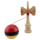 Kendama X Originala, Profesionala, Vivimall, Big Cups V2, Super Sticky, Rulment Metalic cu Ata 55 cm, rosu/negru/galben - vivimall.ro