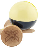 Kendama X Originala, Profesionala, Flippy, Big Cups V2, Super Sticky cu Cupe Mari, Rulment Metalic, din lemn 18 cm, Ata 55 cm, Galben/Negru