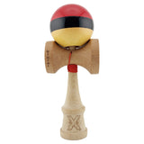 Kendama X Originala, Profesionala, Vivimall, Big Cups V2, Super Sticky, Rulment Metalic cu Ata 55 cm, rosu/negru/galben - vivimall.ro