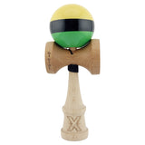 Kendama X Originala, Profesionala, Vivimall, Big Cups V2, Super Sticky, Rulment Metalic cu Ata 55 cm,  Galben/Negru/Verde - vivimall.ro