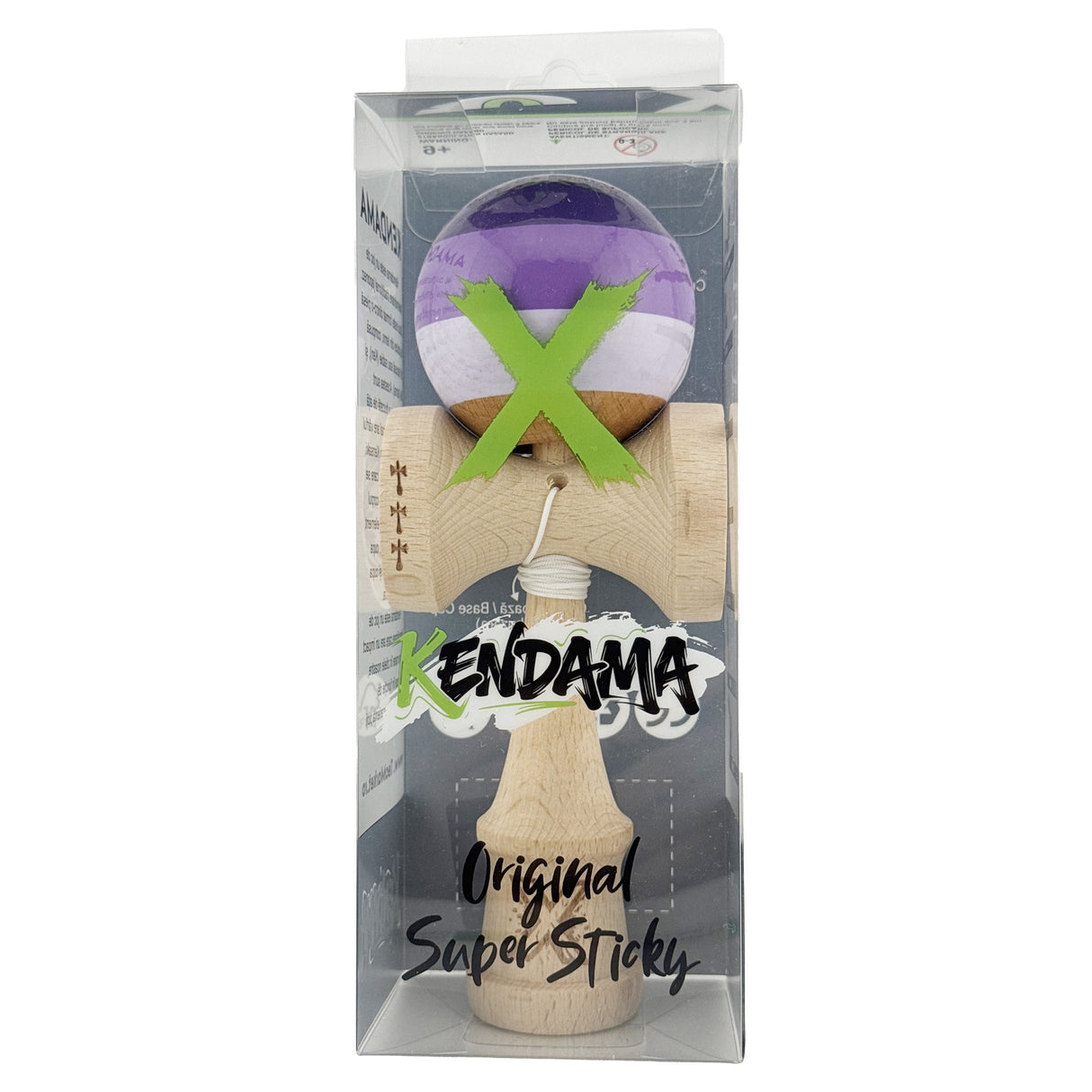 Kendama X Originala, Profesionala, Flippy, Big Cups V2, Super Sticky Legendary Cupe Mari, Rulment Metalic cu Ata 55 cm, Purpuriu/Mov/Lila - vivimall.ro