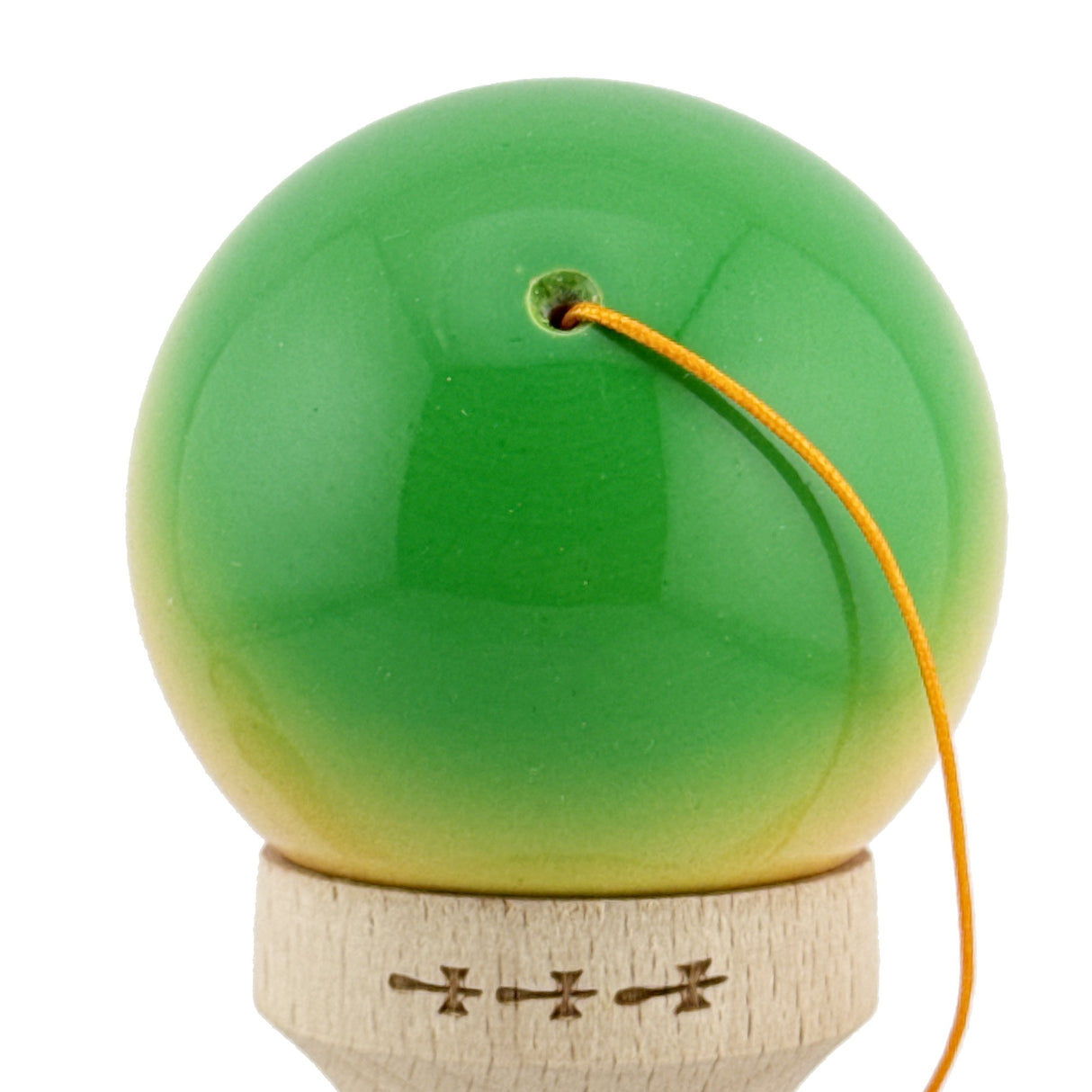 Kendama X Originala, Profesionala, Flippy, Big Cups V2, Super Sticky Cupe Mari, Rulment Metalic cu Ata 55 cm, Verde/Galben/Rosu - vivimall.ro