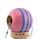 Kendama X Originala, Profesionala, Flippy, Big Cups V2, Super Sticky Legendary Cupe Mari, Rulment Metalic cu Ata 55 cm, Roz/Linii Albastre deschise - vivimall.ro