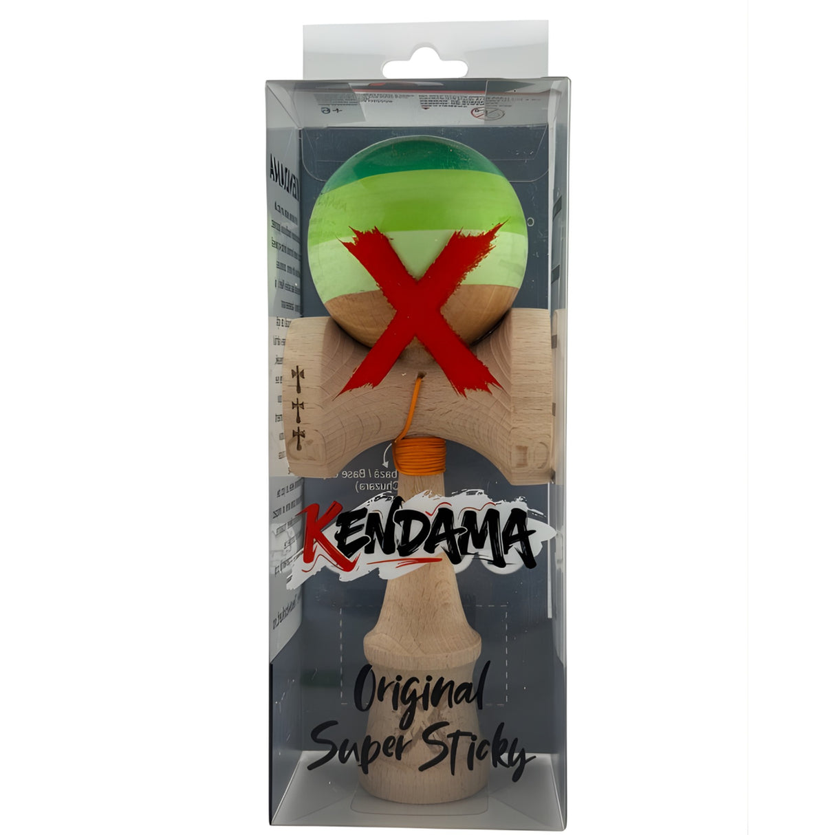 Kendama X Originala, Profesionala, Flippy, Big Cups V2, Super Sticky Legendary Cupe Mari, Rulment Metalic cu Ata 55 cm, Verde Mix - vivimall.ro