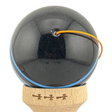 Kendama X Originala, Profesionala, Flippy, Big Cups V2, Super Sticky Legendary Cupe Mari, Rulment Metalic cu Ata 55 cm, Negru/Linii Albastre deschise - vivimall.ro