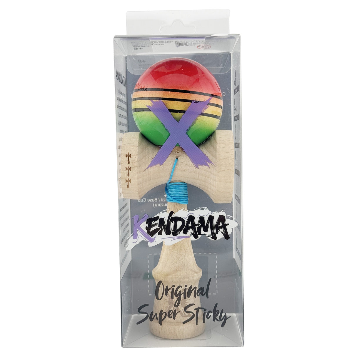 Kendama X Originala, Profesionala, Flippy, Big Cups V2, Super Sticky Legendary Cupe Mari, Rulment Metalic cu Ata 55 cm, Rosu/Galben/Verde - vivimall.ro