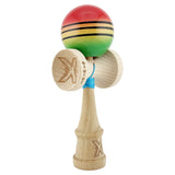 Kendama X Originala, Profesionala, Flippy, Big Cups V2, Super Sticky Legendary Cupe Mari, Rulment Metalic cu Ata 55 cm, Rosu/Galben/Verde - vivimall.ro