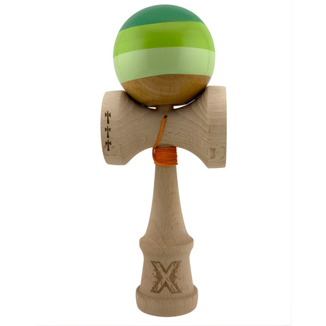 Kendama X Originala, Profesionala, Flippy, Big Cups V2, Super Sticky Legendary Cupe Mari, Rulment Metalic cu Ata 55 cm, Verde Mix - vivimall.ro