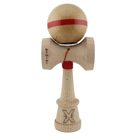 Kendama X Originala, Profesionala, Vivimall, Super Sticky, Cupe Mari KING SIZE V3, Gaura in Baza, Rulment Metalic, din lemn 18 cm, Ata 55 cm, Original Rosu - vivimall.ro