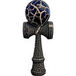 Kendama originală profesională Vivimall model Cracked din lemn, 18 cm, design negru-alb, vedere frontală