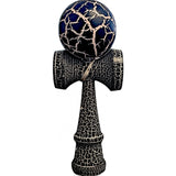 Kendama X Originala,  Profesionala, Vivimall, Cracked, din Lemn, 18 cm,  Negru Alb - vivimall.ro