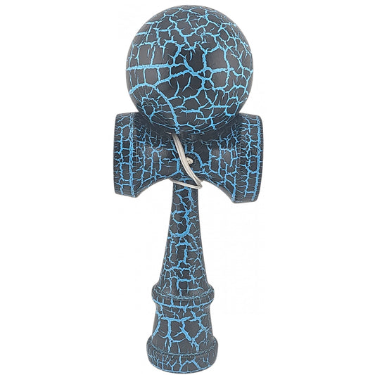 Kendama X Originala, -Profesionala, Vivimall, Cracked, din Lemn, 18 cm, -Negru, Albastru - vivimall.ro