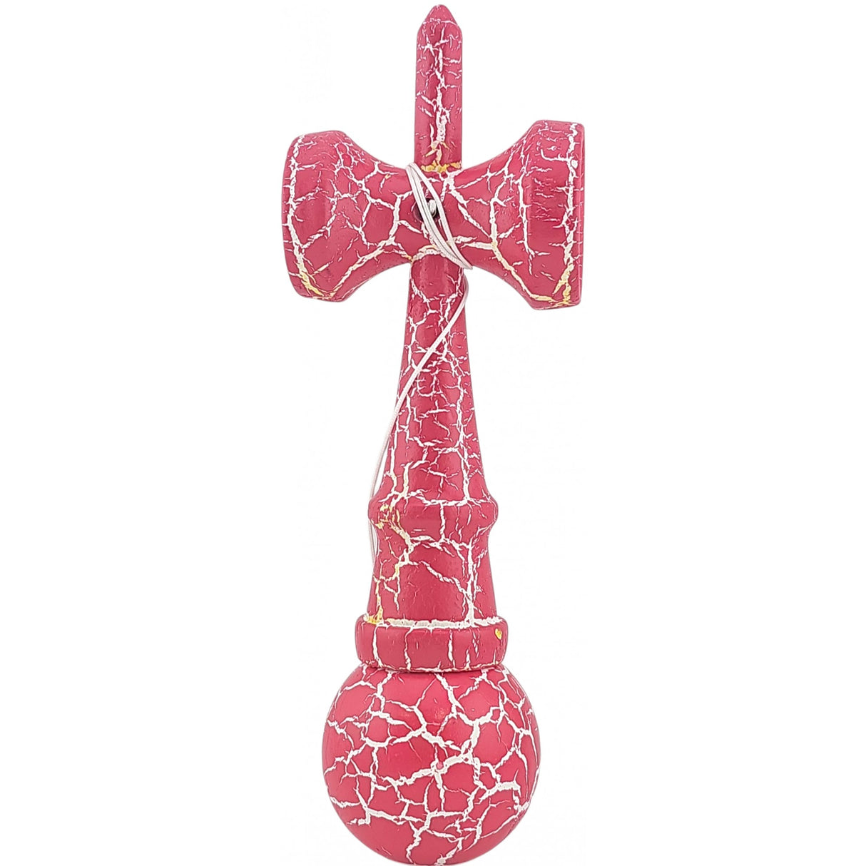 Kendama X Originala, Profesionala, Vivimall, Cracked, din Lemn, 18 cm, Roz Aprins/Alb - vivimall.ro