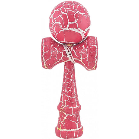 Kendama X Originala, Profesionala, Vivimall, Cracked, din Lemn, 18 cm, Roz Aprins/Alb - vivimall.ro