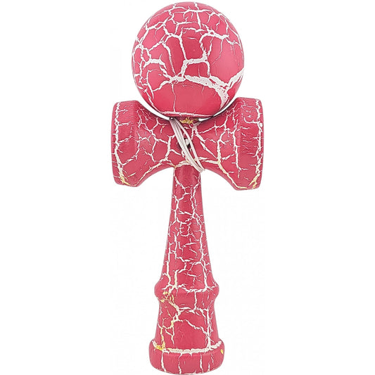 Kendama X Originala, Profesionala, Vivimall, Cracked, din Lemn, 18 cm, Roz Aprins/Alb - vivimall.ro