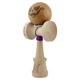 Kendama X Originala, Profesionala, Vivimall, Crazy Cat,-Super Sticky, Cupe Mari KING SIZE V3, Gaura in Baza, Rulment Metalic, din lemn 18 cm, Ata 55 cm, Maro - vivimall.ro