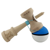 Kendama X Originala, Profesionala, Vivimall, Big Cups V3, Rubber Grip model albastru/negru/alb - vivimall.ro