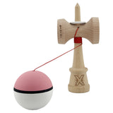 Kendama X Originala, Profesionala, Vivimall, Big Cups V3, Rubber Grip model Roz/negru/alb - vivimall.ro