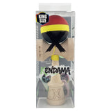 Kendama X Originala, Profesionala, Vivimall, Cupe Mari KING SIZE V3, Rubber Grip, Gaura in Baza, Rulment Metalic, din lemn 18 cm, Ata 55 cm, M Rosu/Galben/Negru - vivimall.ro