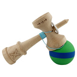 Kendama X Originala, Profesionala, Vivimall, Big Cups V3, Rubber Grip model verde/albastru/verde - vivimall.ro
