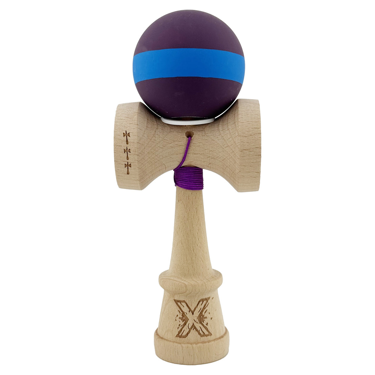 Kendama X Originala, Profesionala, Vivimall, Big Cups V3, Rubber Grip model mov/albastru/mov - vivimall.ro
