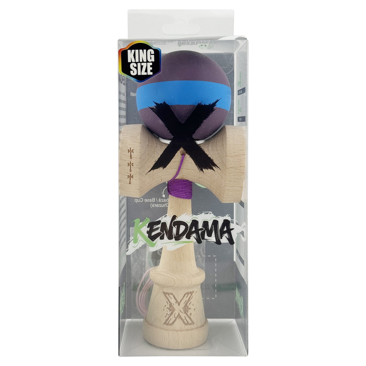 Kendama X Originala, Profesionala, Vivimall, Big Cups V3, Rubber Grip model mov/albastru/mov - vivimall.ro