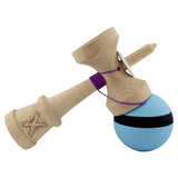 Kendama X Originala, Profesionala, Vivimall, Cupe Mari KING SIZE V3, Rubber Grip, Gaura in Baza, Rulment Metalic, din lemn 18 cm, Ata 55 cm, M Bleu/Negru/Bleu - vivimall.ro