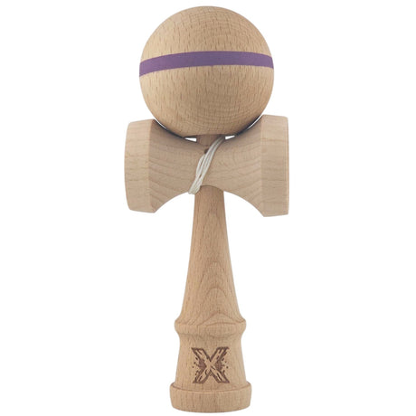 Kendama X Originală, Profesională, Vivimall, din Lemn, 18 cm, Dunga Mov - vivimall.ro