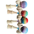 Kendama profesională din lemn 18 cm, bile mari, mâner larg, culori gradient MIX, vedere frontală