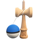Kendama X Originala, Profesionala, Vivimall, din Lemn, 18 cm, Rubber Grip, Albastru/Negru/Alb - vivimall.ro
