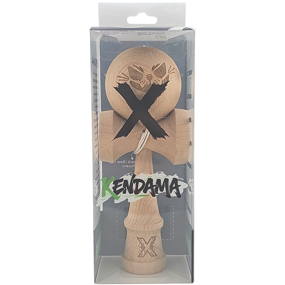 Kendama X Originala, Profesionala, Vivimall, din Lemn, 18 cm, Special, Crazy Cat, Lemn - vivimall.ro