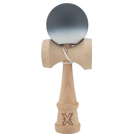 Kendama X Originala, Profesionala, Vivimall, din Lemn, Rubber Grip, 18 cm, Alb/Negru - vivimall.ro